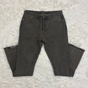 MNML RETRO 70S FLARE BELLBOTTOMS GRUNGE DENIM GREY JEANS STREETWEAR HIPPIE